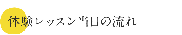 体験レッスン当日の流れ